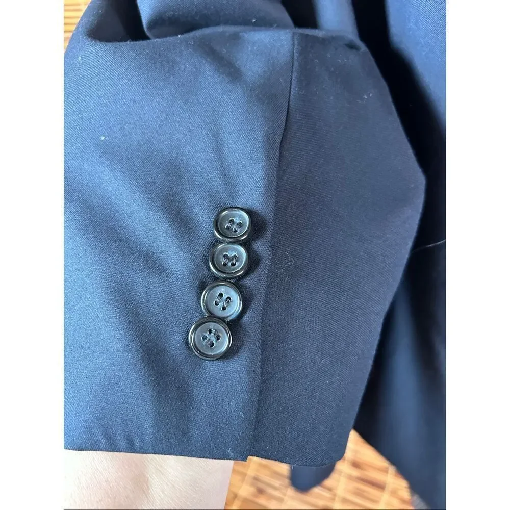 Caravelli Navy Blue Suite 60L 56W Jacket and Pants Small Hole in back of leg as